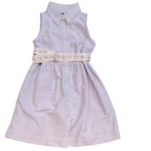 Ralph Lauren - NWT girls 4T lilac belted oxford cloth button-down dress